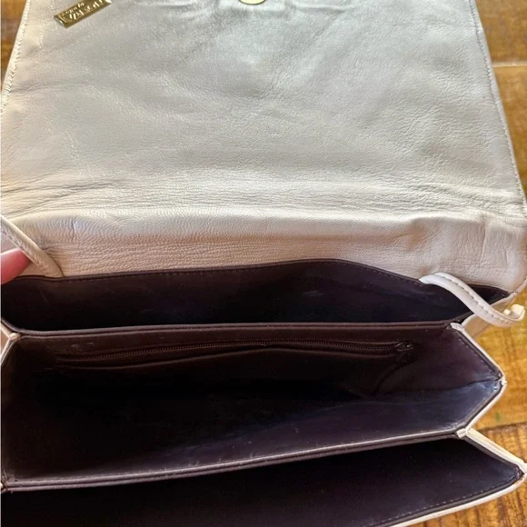 🐍 Vintage Varon Snakeskin Leather Beige and yellow Patchwork Women's Bag - Picture 7 of 14